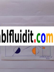 Disegno astratto originale realizzato a penna biro blu su carta nel 2020, composto da figure geometriche sovrapposte e intersecate in equilibrio visivo.