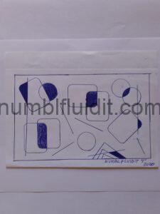 Disegno su carta con penna biro, geometria e sovrapposizioni, Opera D'Arte Astratta